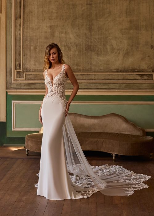 Robe de mariée Fourreau Incontournable AP – 001 – cinzia 3